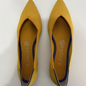 Rothy’s The Point. Marigold. Size 8.5. NWOT  Sleek pointed toe flat. Washable.